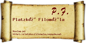 Platzkó Filoméla névjegykártya